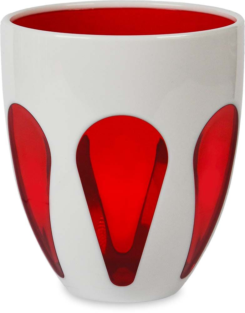 6 Bicchieri Acqua Bianco E Rosso