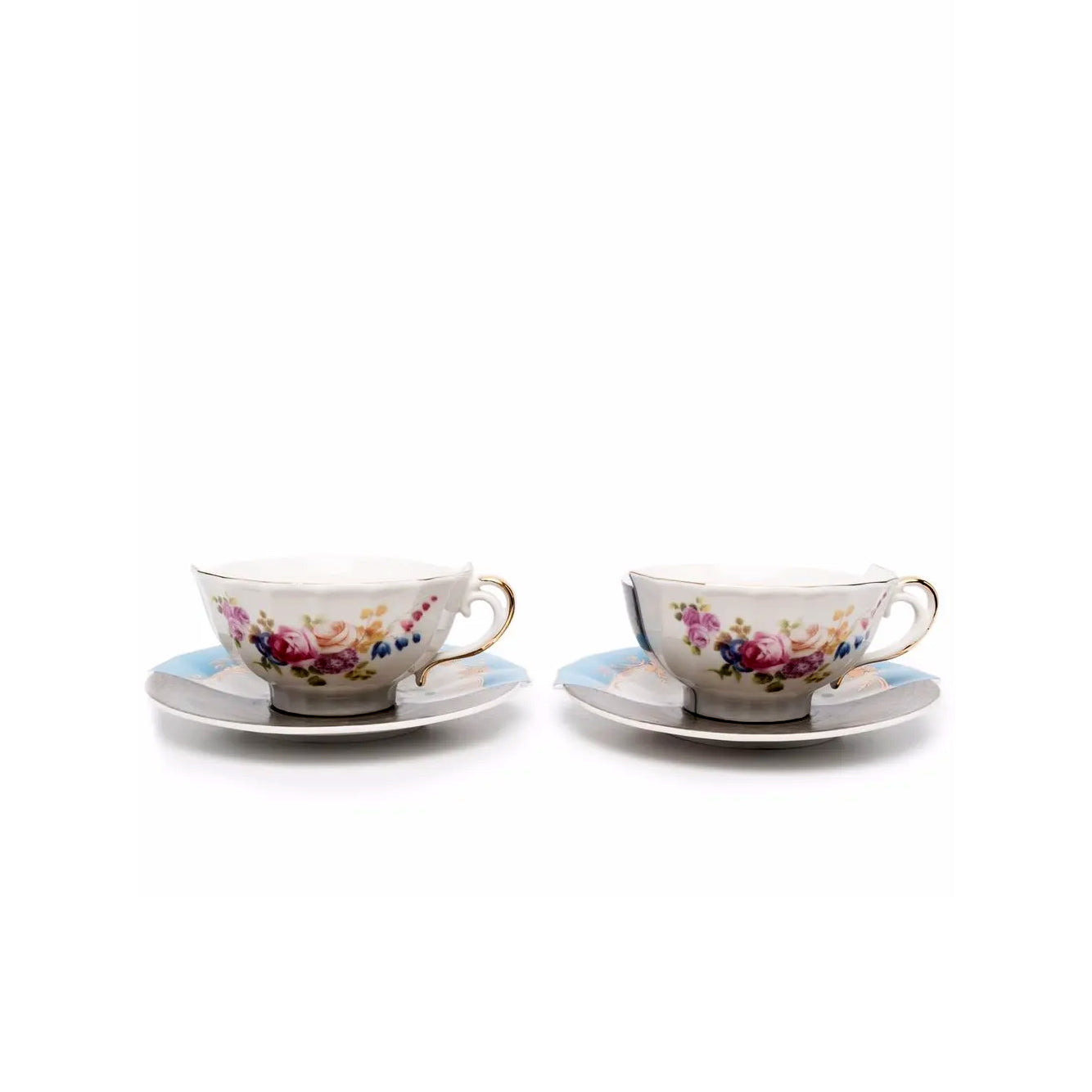 Set 2 Tazze Da Tè Con Piattino In Porcellana Hybrid-Kerma Seletti