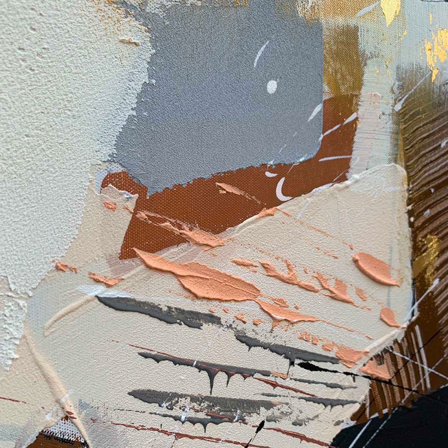 Quadro astratto pensieri e colori 140x70cm