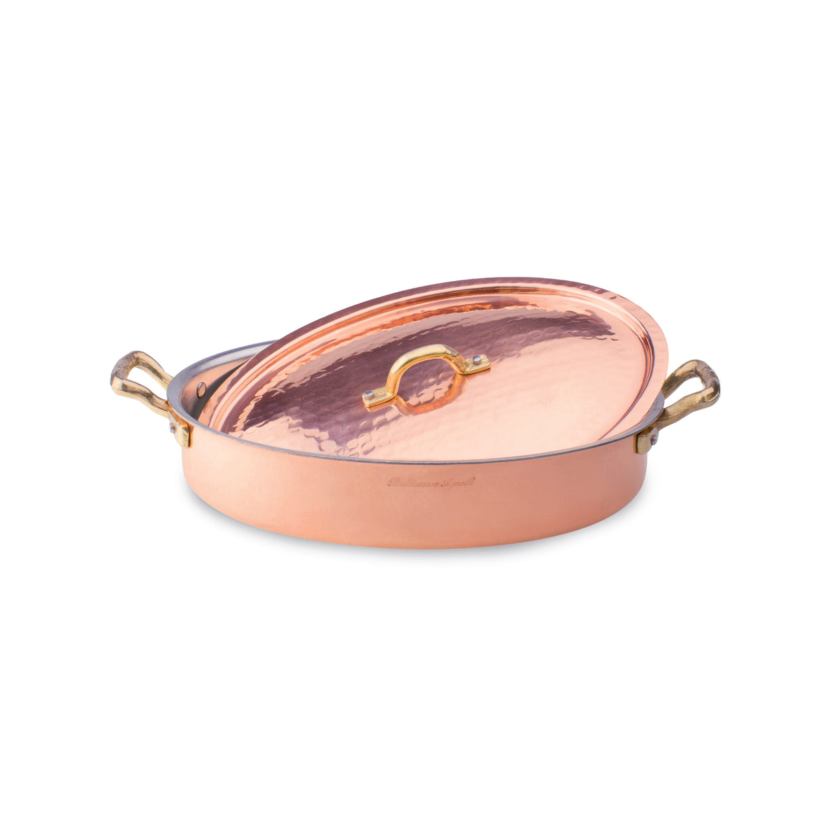 Tegame ov.+cop.2/m rame st. Mart. Cm. 30 Pentole Agnelli