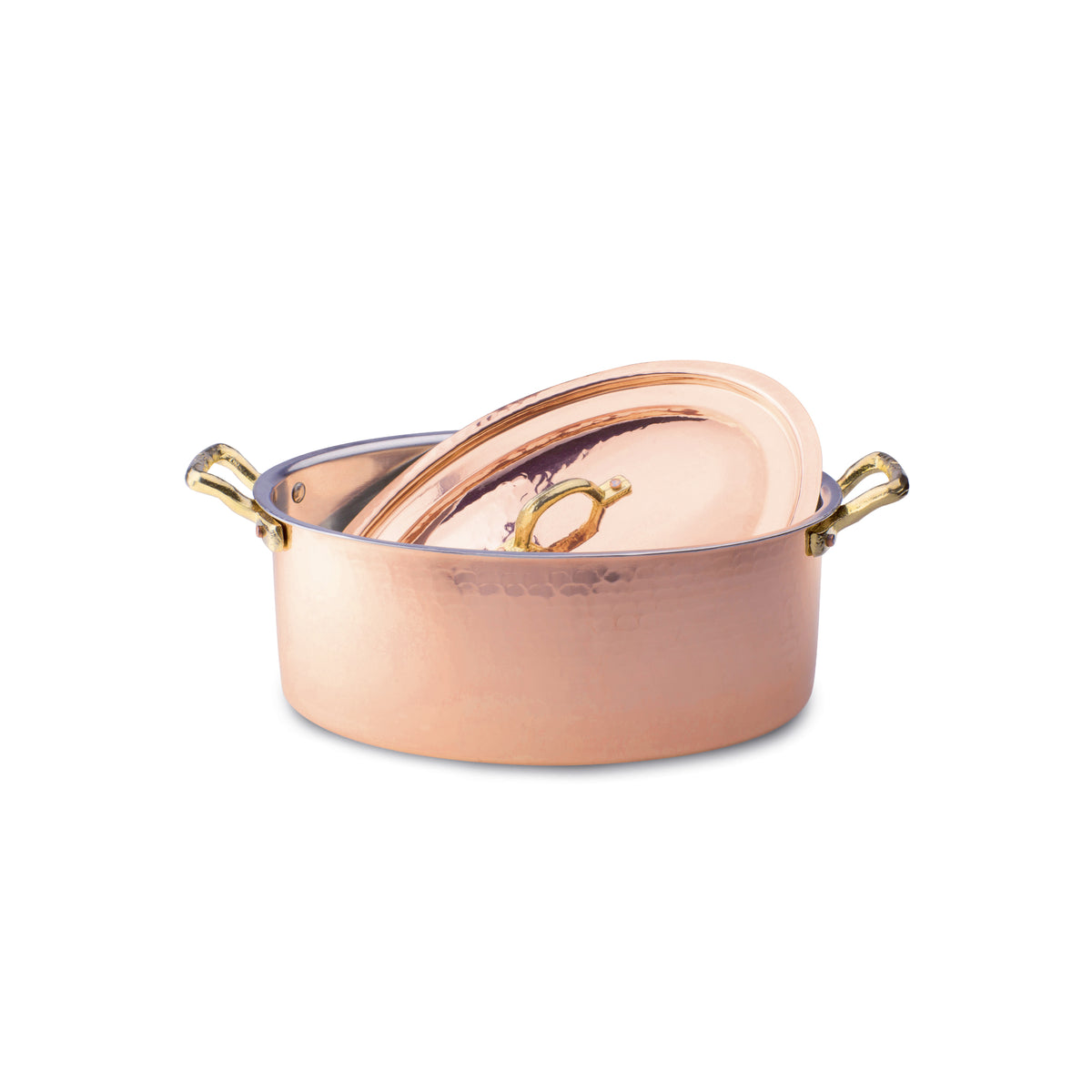Cass.ovale 2/m+cop rame st.mart cm. 30 Pentole Agnelli