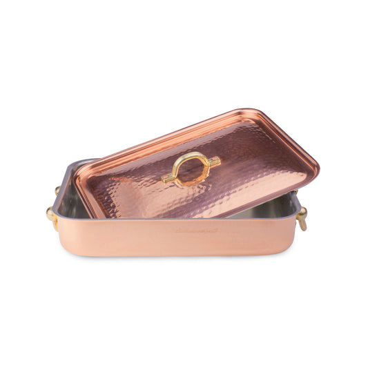 Rostiera +cop. Rame st. Mart. Cm. 36x26 Pentole Agnelli