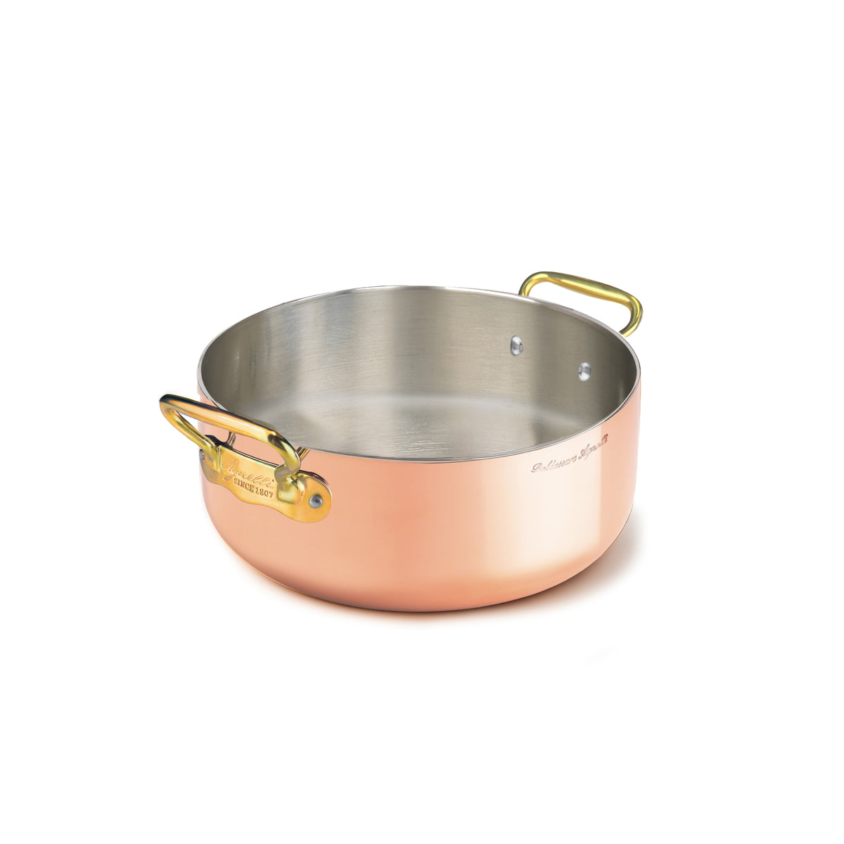 CASS. BASSA RAME ST. INDUZIONE 2/M 1907 INOX PVD OTTONE CM. 24 Pentole Agnelli