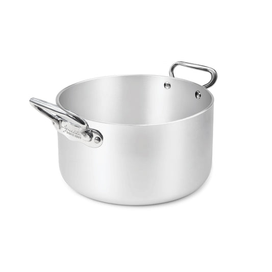 Casseruola alta in alluminio induzione con due maniglie inox cm. 20 Pentole Agnelli