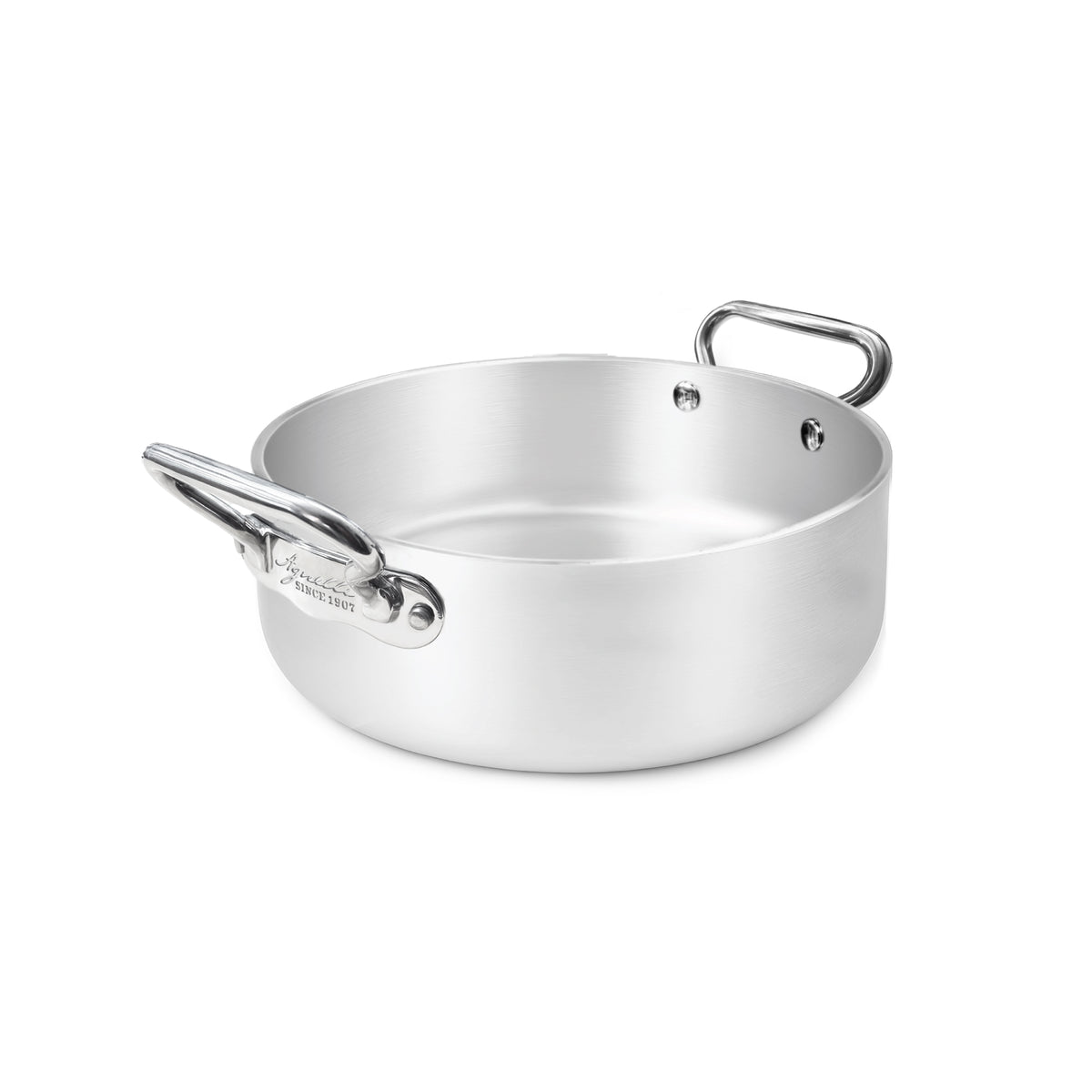 Casseruola bassa in alluminio induzione con due maniglie inox cm. 28 Pentole Agnelli