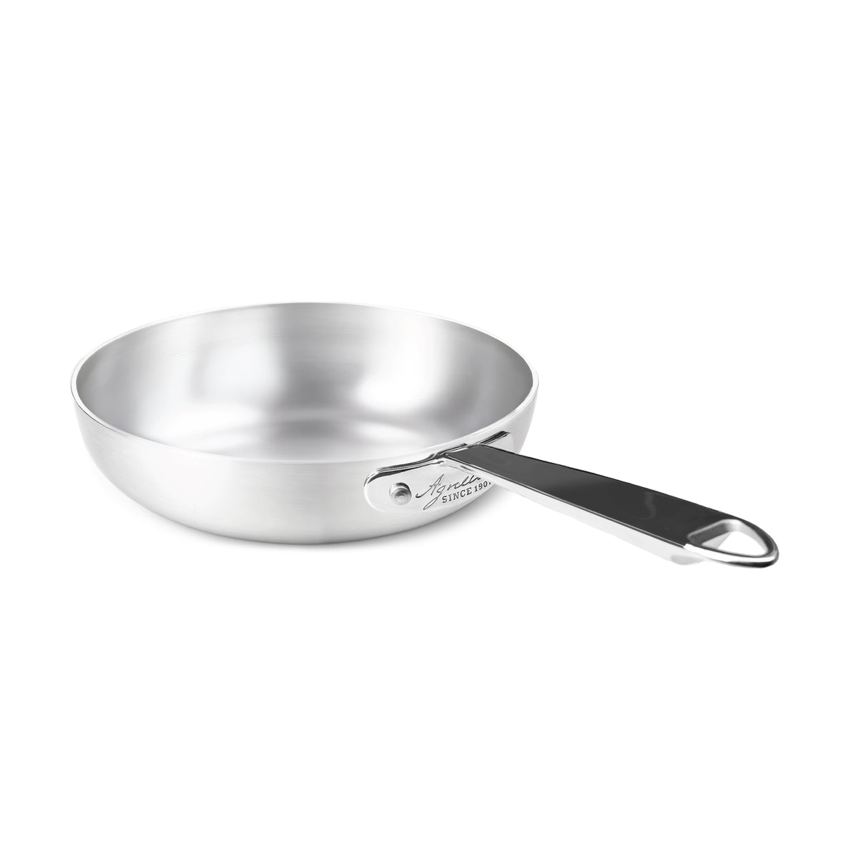 Padella svasata alta "saltare" in alluminio induzione con un manico inox cm. 24 Pentole Agnelli
