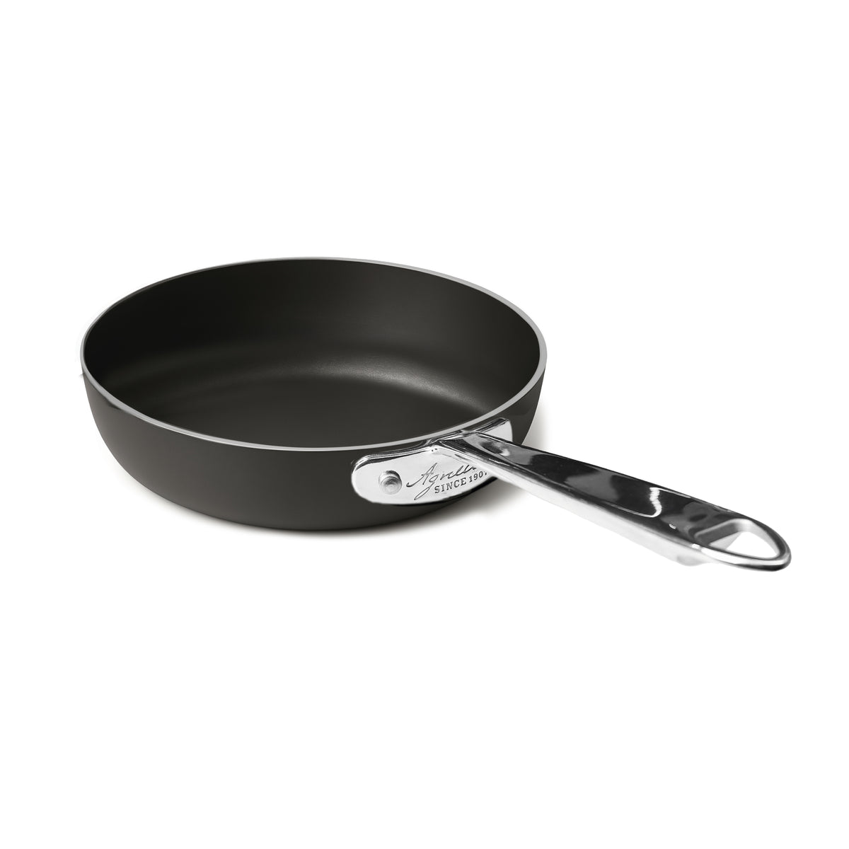 Padella svasata alta "saltare" in alluminio alblack induzione con un manico inox cm. 32 Pentole Agnelli