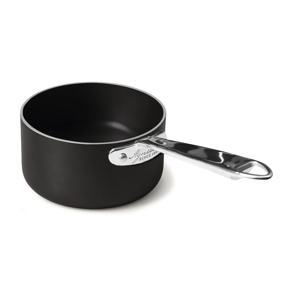 Casseruola alta in alluminio alblack induzione con un manico inox cm. 20 Pentole Agnelli
