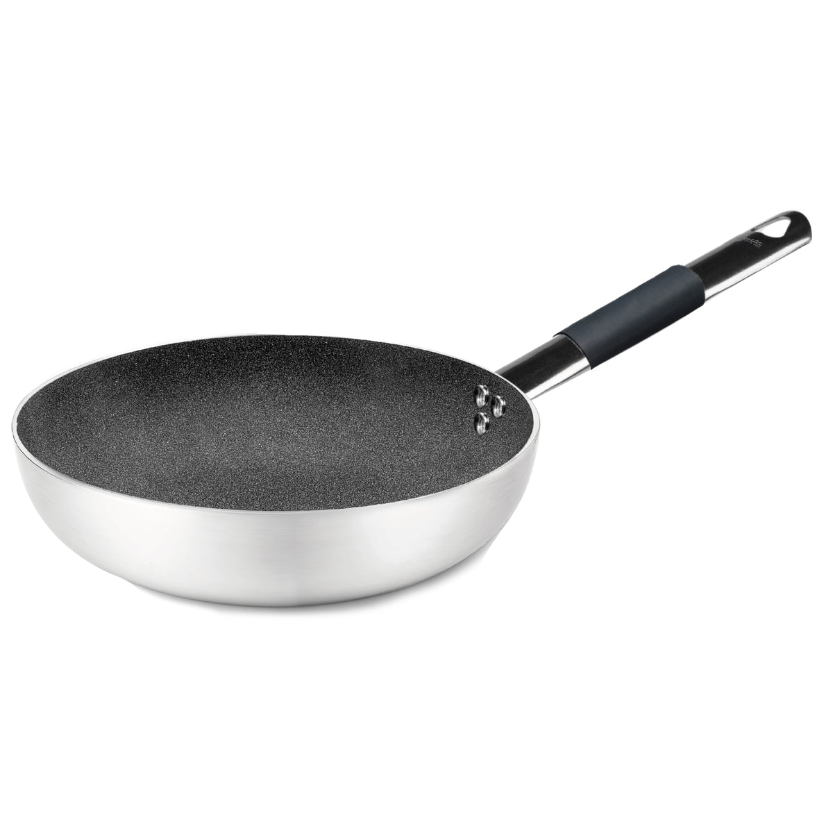 Padella svasata alta in alluminio antiaderente induzione - shark skin - con un manico tubolare inox cm. 24 Pentole Agnelli