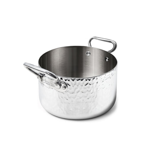CASSERUOLA ALTA ALUINOX MARTELLATO 3PLY 2/M 1907 CM 16 Pentole Agnelli