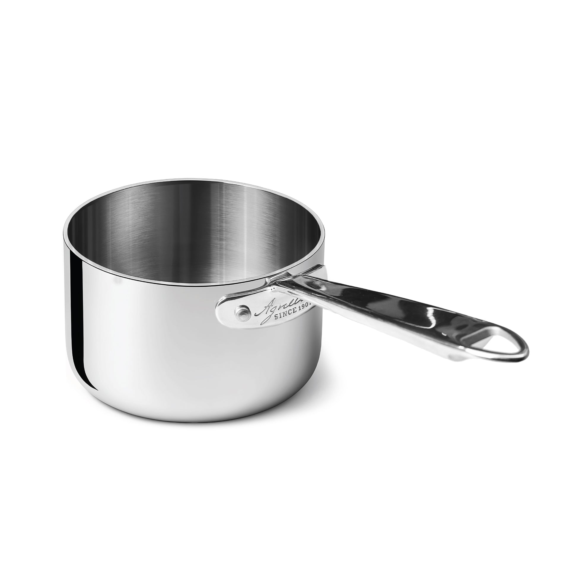 Casseruola alta aluinox 1907 1/m c/bec.dx-sx cm 14 Pentole Agnelli