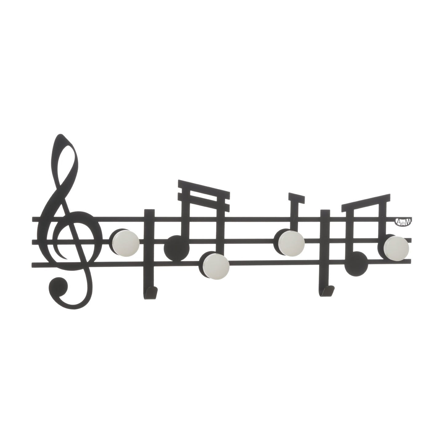 Appendiabiti in ferro da parete con note musicali Musica Arti E Mestieri