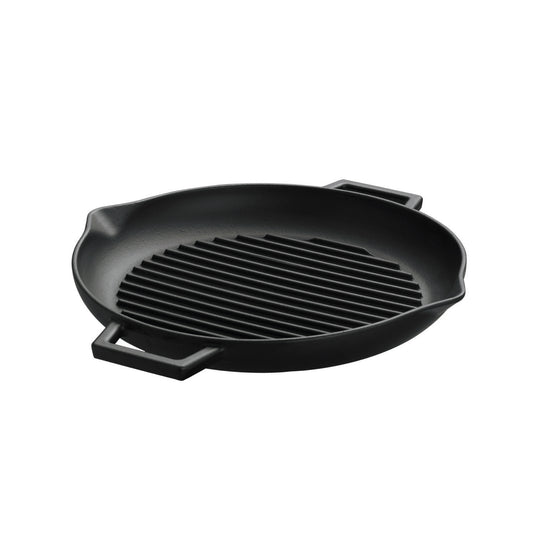 Griglia tonda cm 30 - 2 maniglie in ghisa - matt black Pentole Agnelli