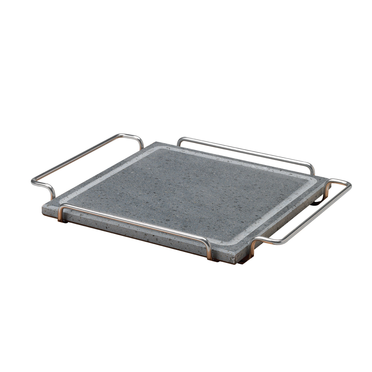 Pietra quadrata cm 25 x 25 c/supporto acciaio inox 18/10 Pentole Agnelli