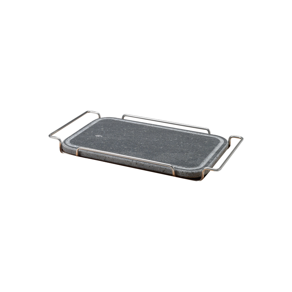 Pietra ret.spig.arrotond.cm 25x35 c/supporto acciaio inox 18/10 Pentole Agnelli