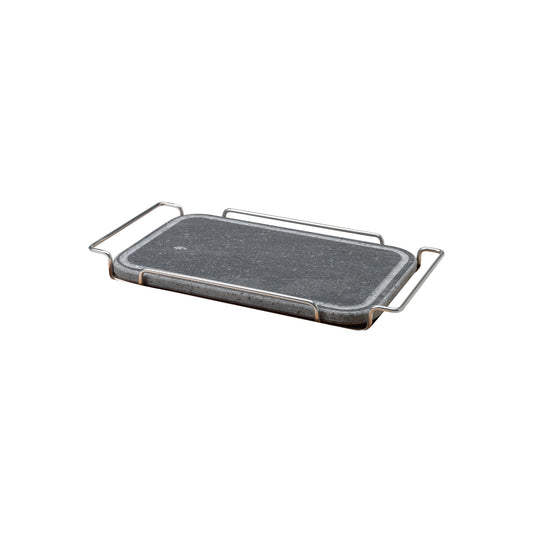 Pietra ret.spig.arrotond.cm 25x35 c/supporto acciaio inox 18/10 Pentole Agnelli
