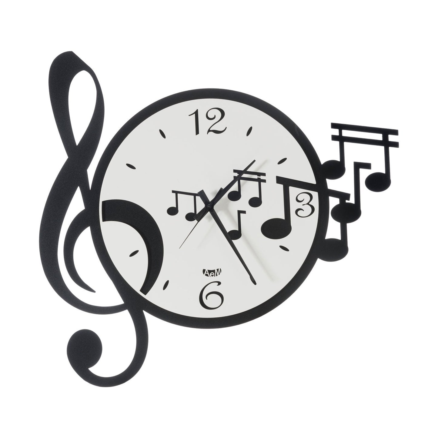 Orologio da parete di design con chiave e note musicali Musica Arti E Mestieri