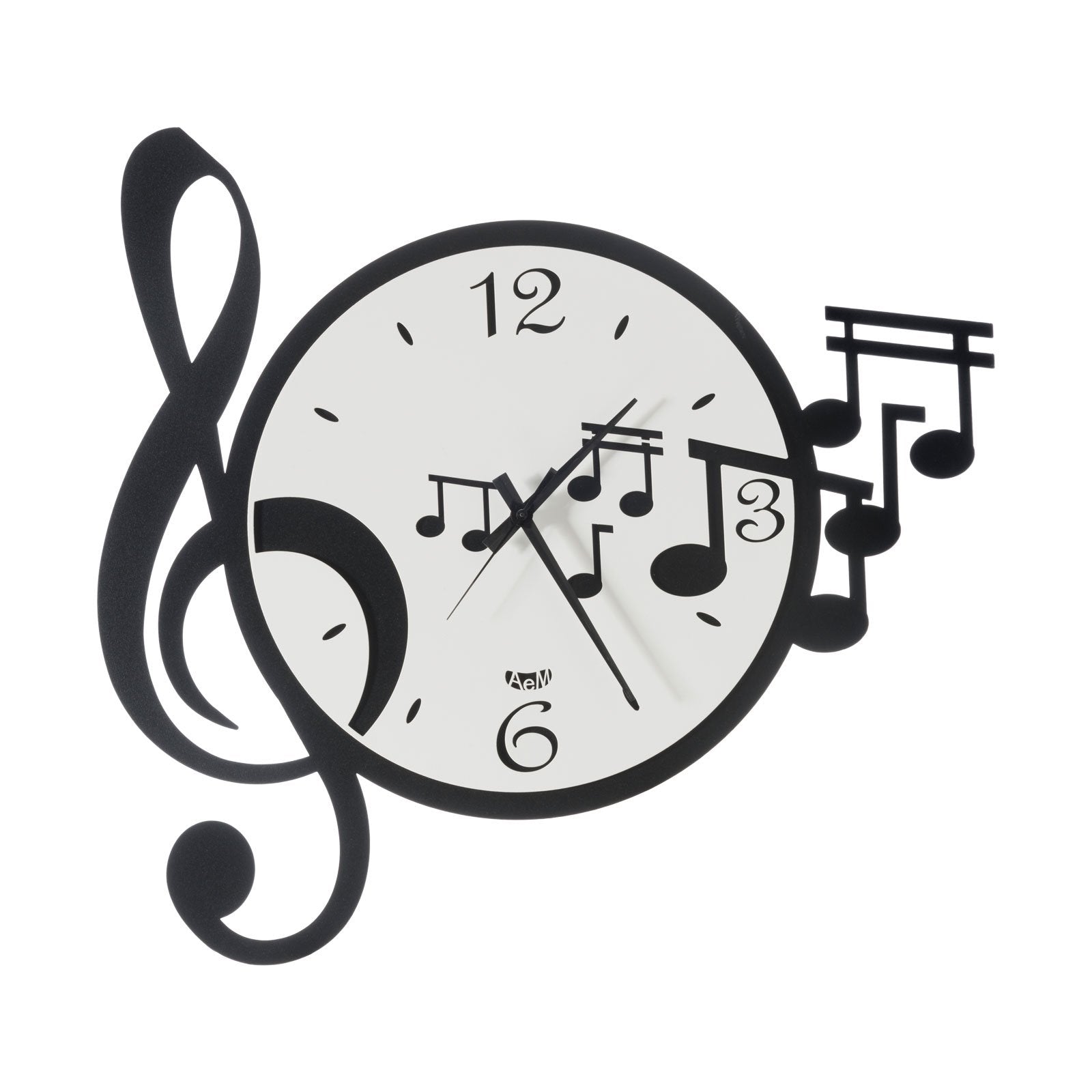 Orologio da parete di design con chiave e note musicali Musica Arti E Mestieri