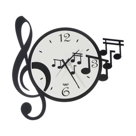 Orologio da parete di design con chiave e note musicali Musica Arti E Mestieri