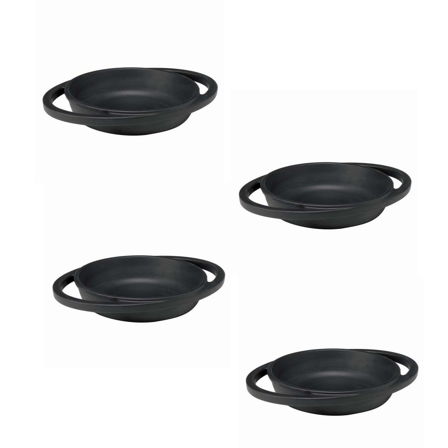 Set 4 Mini piatto in ghisa cm 12 - matt black