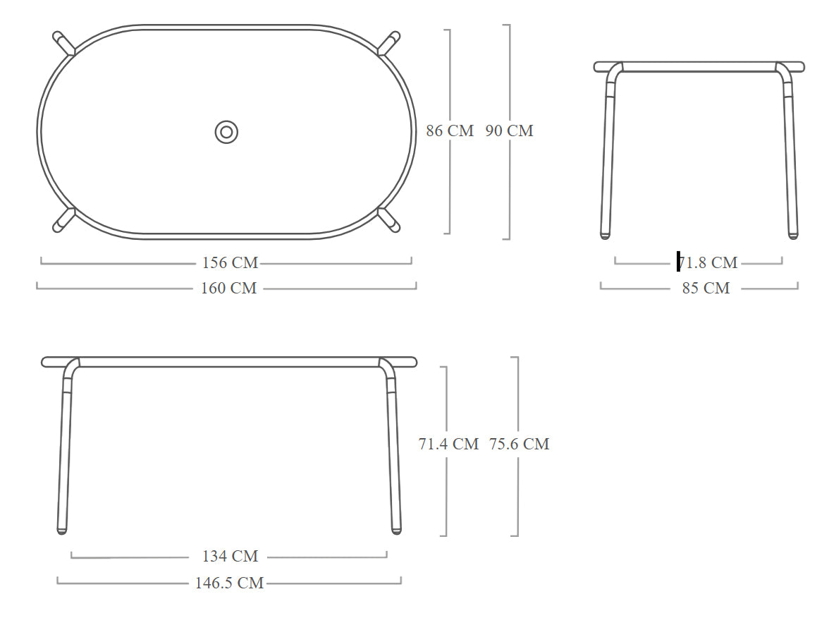 Tavolo Toní tavolo mist Black da esterno