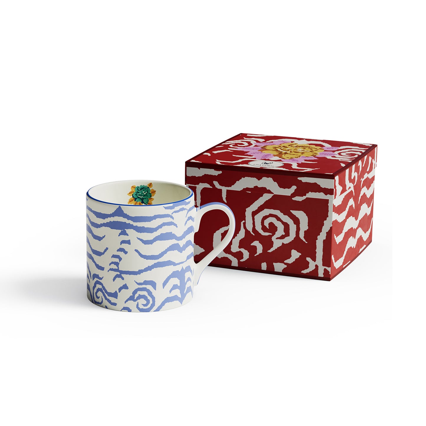 Mug Porcelain Indian Tiger Pervinch Unica