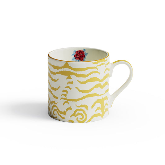 Mug Porcelain Indian Tiger Gold Unica