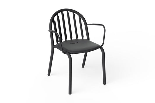 Sedia da giardino con braccioli Fred's nera