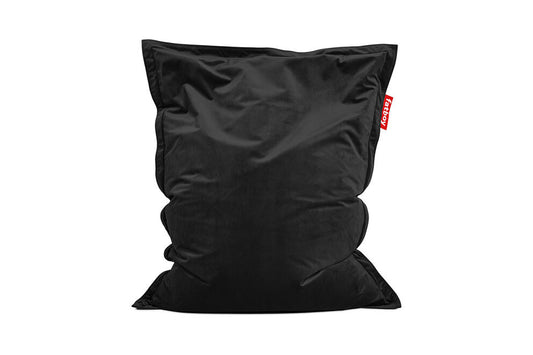 Original Slim Velvet Pouf in velluto, nero