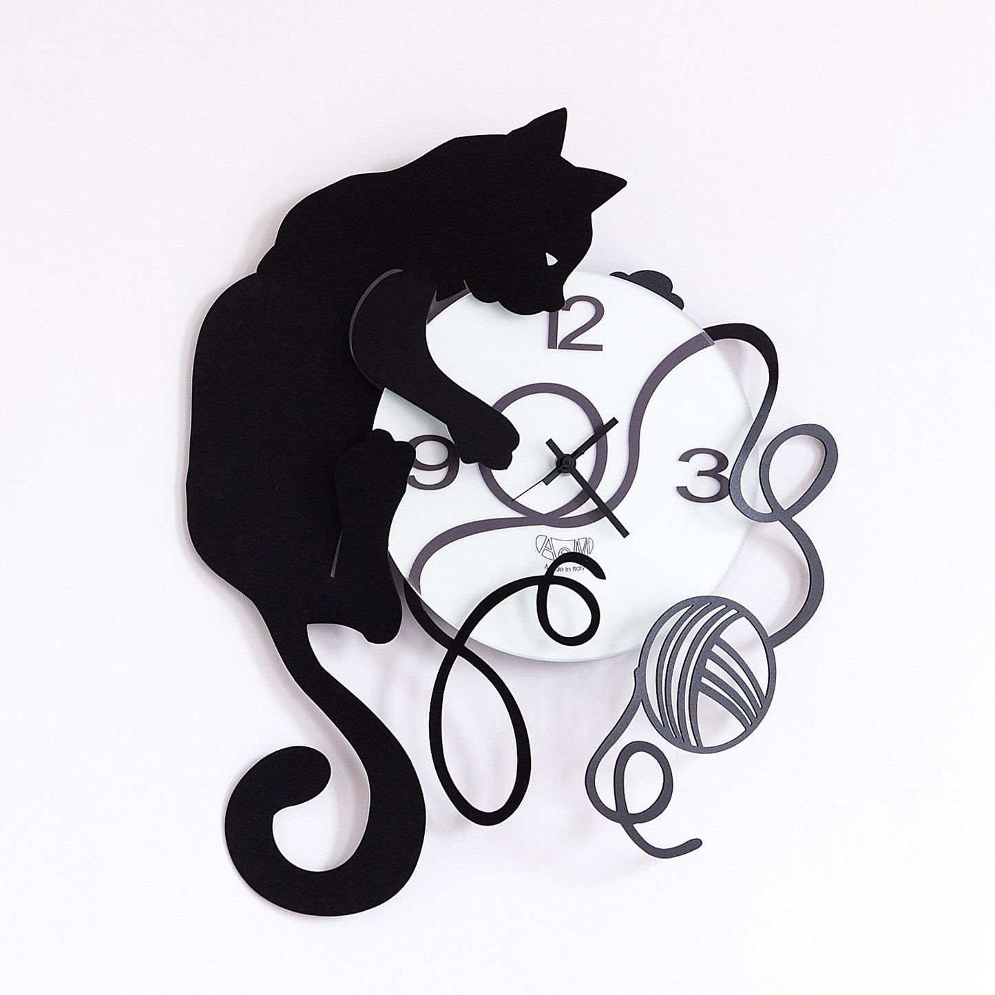 Orologio da parete particolare Gatto Gomitolo Arti E Mestieri