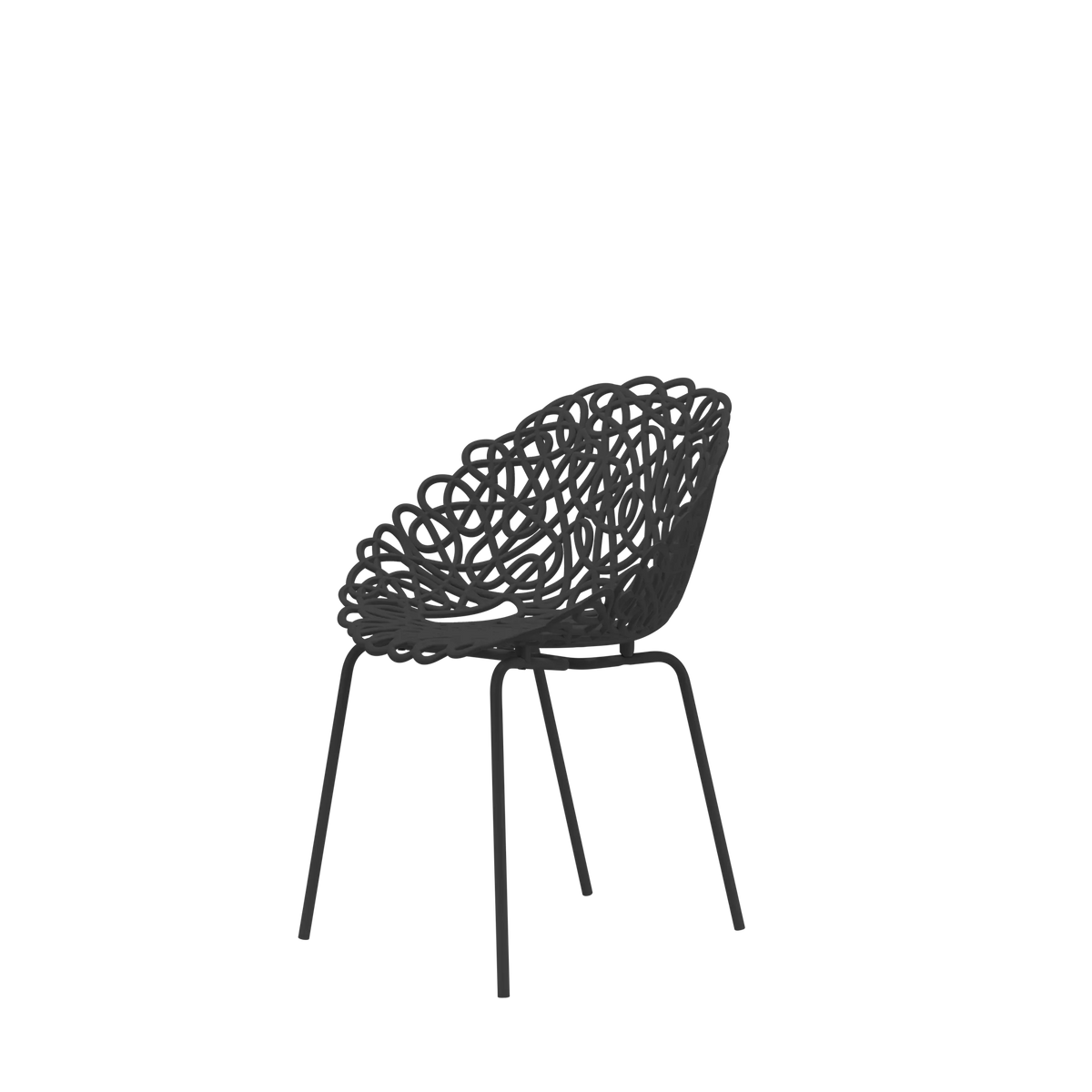 Set 4 Sedie Bacana Chair Outdoor Black