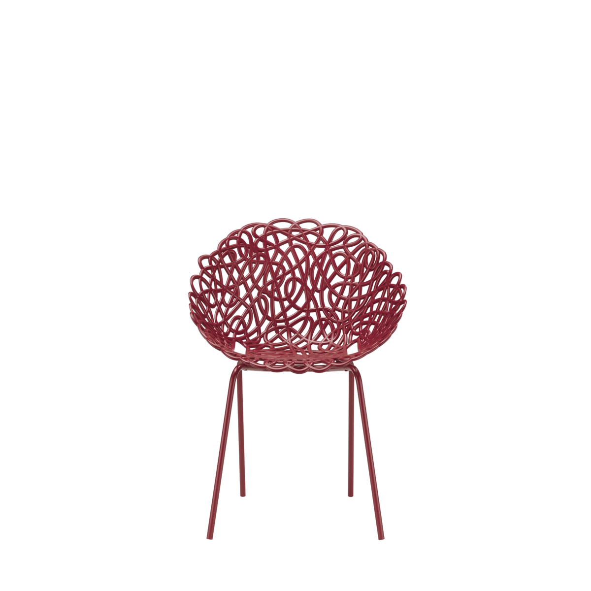 Set 4 Sedie Bacana Chair Outdoor Dark Red